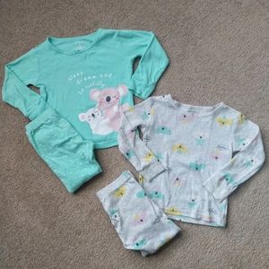 Carter's 2T Pajamas Two Sets Girls 2T Koala Pajamas. Carter's Just One You.